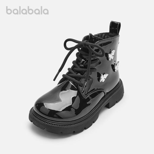 巴拉巴拉童鞋儿童休闲鞋女童春秋蝴蝶装饰时尚靴子潮流个性马丁靴 商品图0