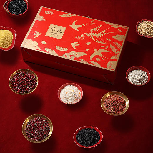 燕之坊心礼粗粮礼盒4.205kg 9种五谷杂粮米礼盒营养组合粗粮粥料8.41斤 节日长辈送礼礼盒 商品图2