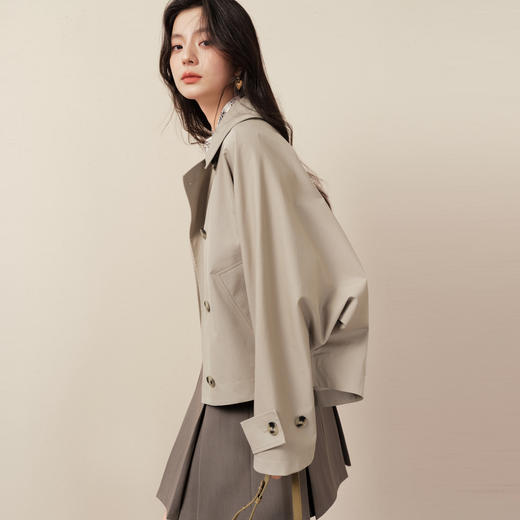 【商场同款】诗凡黎巴恩风质感风衣2025秋新款长袖外套3G8260301 商品图2