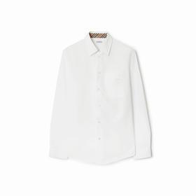 BURBERRY 巴宝莉 男士马术骑士徽标印章刺绣棉质长袖衬衫 白色 8113135 A1464