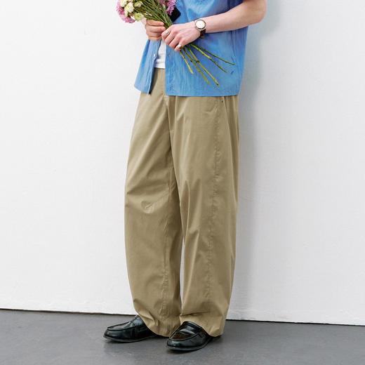 714street轻薄空气感立体廓形弯刀长裤2026春季潮牌宽松休闲裤男 商品图2