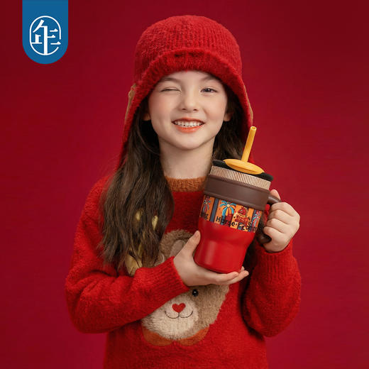 【盛世跃马水杯】吸管直饮两用保温杯 商品图1