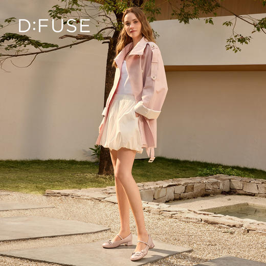 Dfuse迪芙斯2026春季新款小圆头立体格桑花小粗跟玛丽珍单鞋女鞋DFE1111016 商品图3