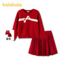 巴拉巴拉童装儿童套装两件套中大童女童春装羊毛衫甜美百褶裙新年 商品缩略图0