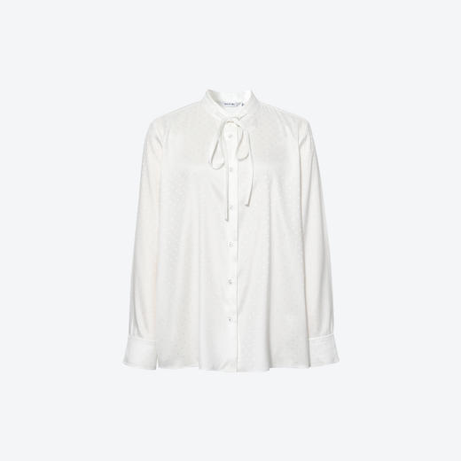 【商场同款】诗凡黎浪漫系带衬衫2025秋新款通勤上衣女3G8321301 商品图0