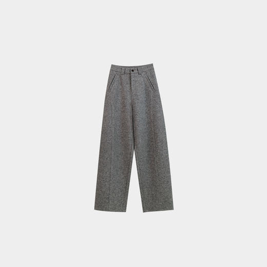 丁摩 圆与几何弧形裁剪时髦羊毛混纺微阔弯刀羊毛女裤5ZF-25678 商品图2