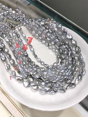 【私席真珠·新年盛宴】碎银子顶级keshi品质  珠光超亮 约43cm 配S925银扣子，孤品各1条