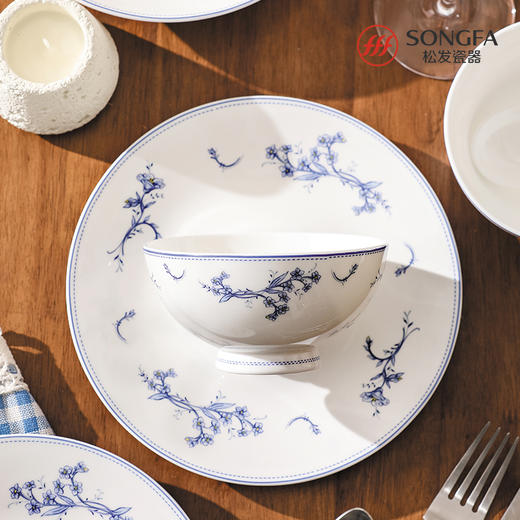 28头蓝星风铃骨瓷釉中餐具 商品图2