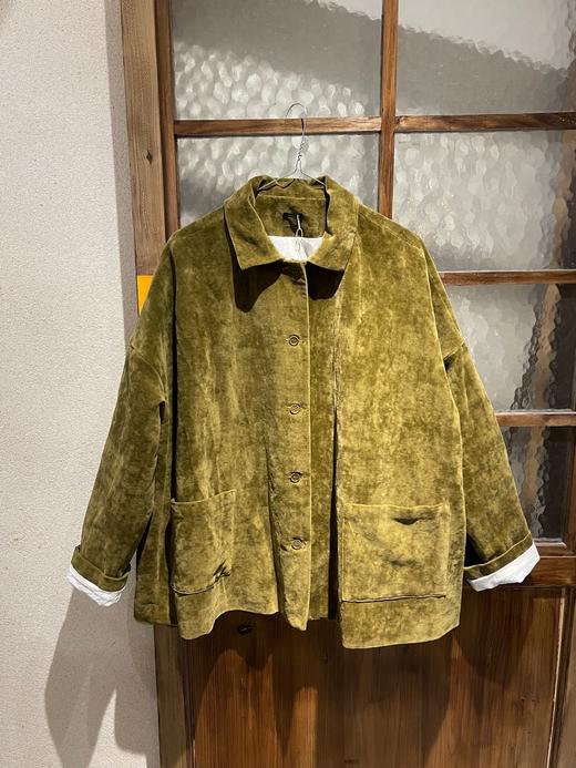 apuntob复古绿棉麻外套 商品图14