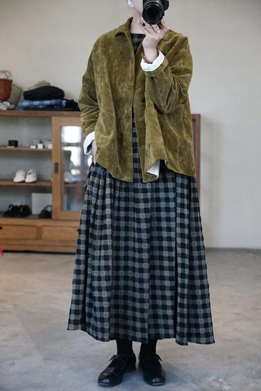 apuntob复古绿棉麻外套 商品图3