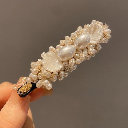 丁摩 法式小香风仿珍珠边夹女高级感重工碎发鸭嘴夹新款发卡发饰5ZF-151 商品图1