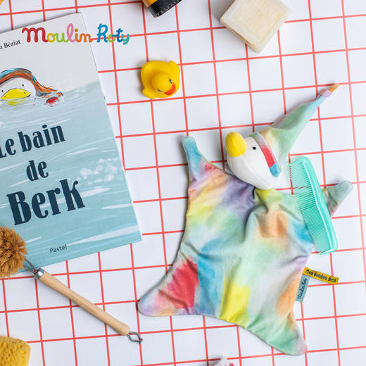 Moulin Roty 安抚巾礼盒 鸭子伯克 法国儿童书籍玩偶系列 适合0岁+ 法国品牌 -894011 商品图1