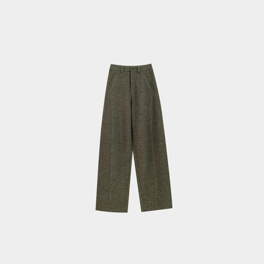 丁摩 圆与几何弧形裁剪时髦羊毛混纺微阔弯刀羊毛女裤5ZF-25678 商品图3