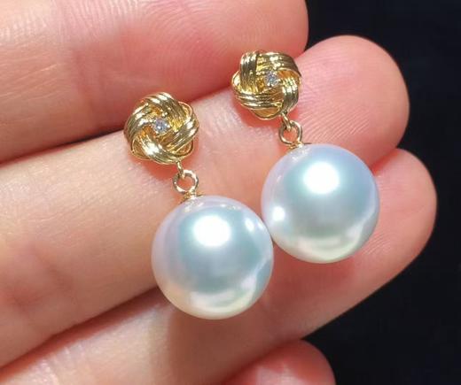 【私席真珠·新年盛宴】极光澳白耳环，10-11mm （孤品） 商品图0