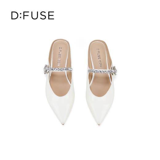 Dfuse迪芙斯2026春季新款尖头钻链半包头平跟穆勒拖鞋凉拖鞋舒适女鞋DFE1110025 商品图9