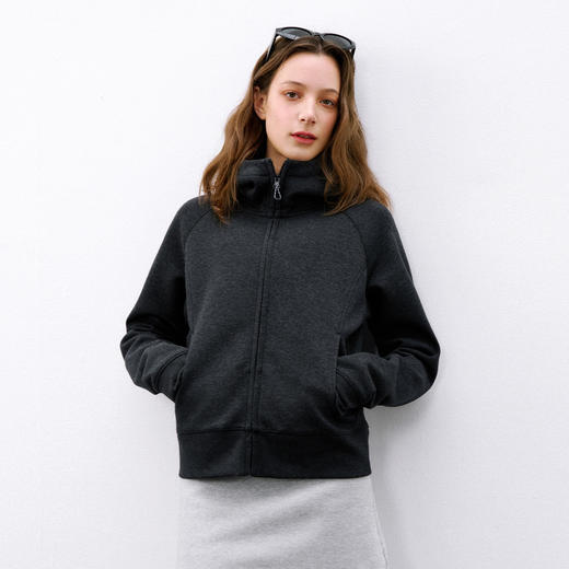 714street潮牌针织开衫上衣 2026春季重磅高领连帽卫衣外套女款 商品图2