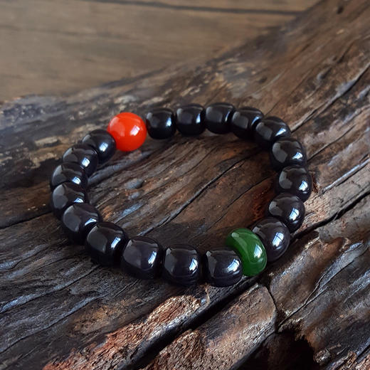 【天然正品】天然青海料细腻烟紫桶珠约9.7*8.8MM和田玉配南红玛瑙单珠手串 9.7*8.8MM(皆取最大值) 171225NJS52特价：880 商品图4