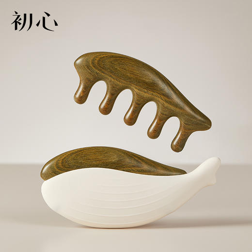 初心| 摸鱼梳按摩梳绿檀 商品图0
