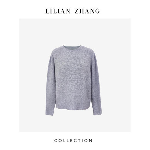 定制—“简影云柔”圆领软糯美丽诺绵羊毛羊绒无缝针织套衫 2608001 商品图3