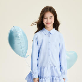 笛莎Deesha 童装女童连衣裙2026春新款衬衫式连衣裙