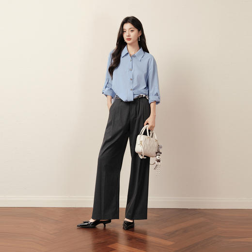 【商场同款】诗凡黎设计感扭结衬衫25秋新款通勤上衣女3G8321371 商品图1