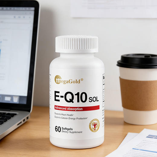 MegaGold美国原装进口水溶性辅酶q10软胶囊60粒/瓶 商品图0