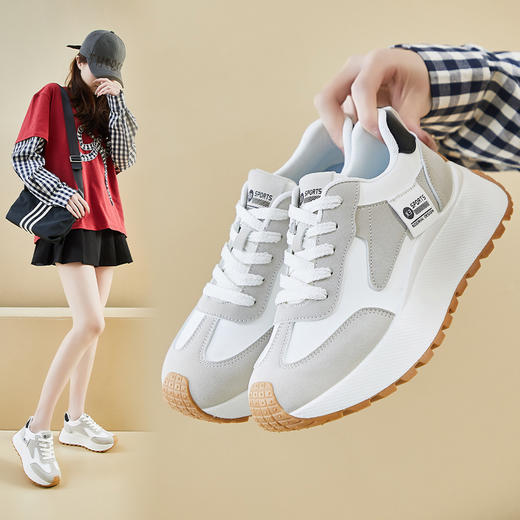 ins韩版阿甘鞋女潮2025春季新款增高学生跑步运动休闲街拍XFK858聚★为爱严选 商品图2