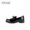 Dfuse迪芙斯2026春季新款方头蝴蝶结甜酷漆皮深口鞋舒适乐福鞋女鞋DFE1112044 商品缩略图6