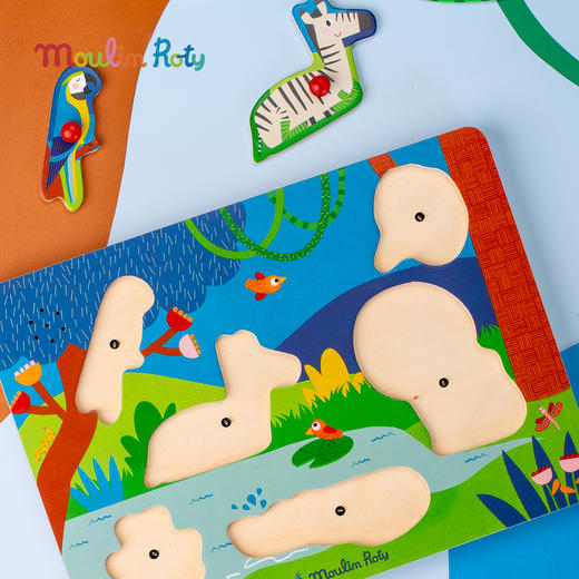 Moulin Roty 木质嵌板拼图 益智木玩 雨后精灵系列 适合1岁+ 法国品牌 -715125 商品图5