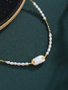 子佩集【芳华璀璨】银S925珍珠惜王妃项链【SGN0895001】3*5小巴洛克珠9*14mm方块绿镀金2601 商品缩略图4