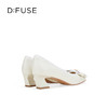Dfuse迪芙斯2026春季新款小方头蝴蝶结舒适矮粗跟单鞋高跟鞋女鞋DFE1111011 商品缩略图8