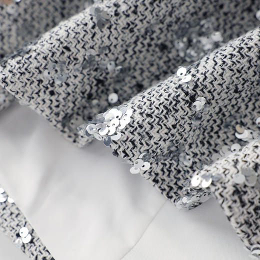 「高货wl」全新升级【铂金会员339/天猫459/差价120】(11852)洛诗琳轻奢羊毛混纺外套2026新款重工亮片绣小香风短外套 商品图2