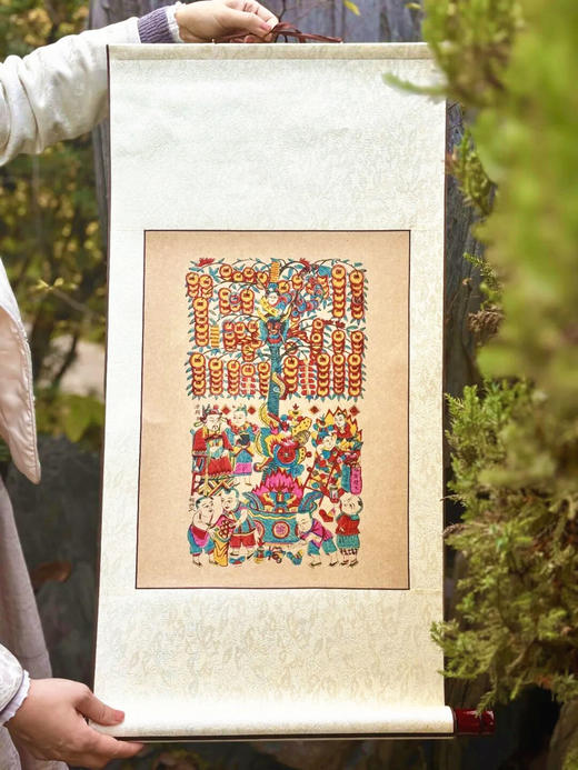 2026非遗手工年画 杨家埠年画 非遗老师亲制 带亲笔签名收藏证书 赠贴纸、礼筒 商品图3