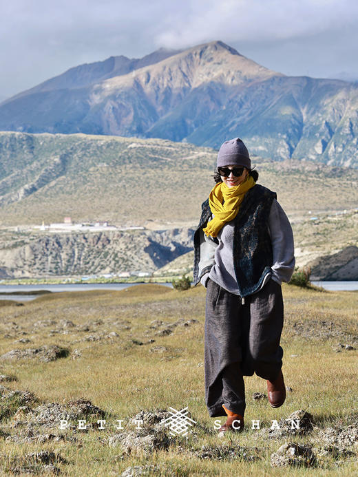 PETIT SCHAN小闪 CLO#633 no rules rules 不拘一格 羊毛棉圈纱双面双层织物手工染色格子小马甲 商品图2