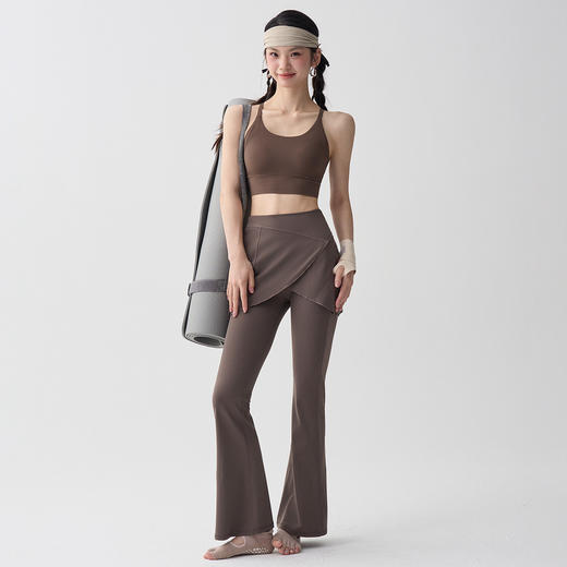 跃牌【美西西系列】现货假两件时尚瑜伽裤微喇显腿长运动屁帘喇叭裤CK-9910 商品图4