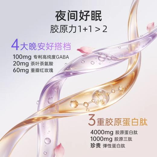【苹果树】 夜间胶原全面升级  高含量胶原蛋白肽+重瓣玫瑰+γ氨基丁酸，好眠好颜   45ml*7袋/盒，对海鲜过敏勿拍【嗨购】-YJJY 商品图2
