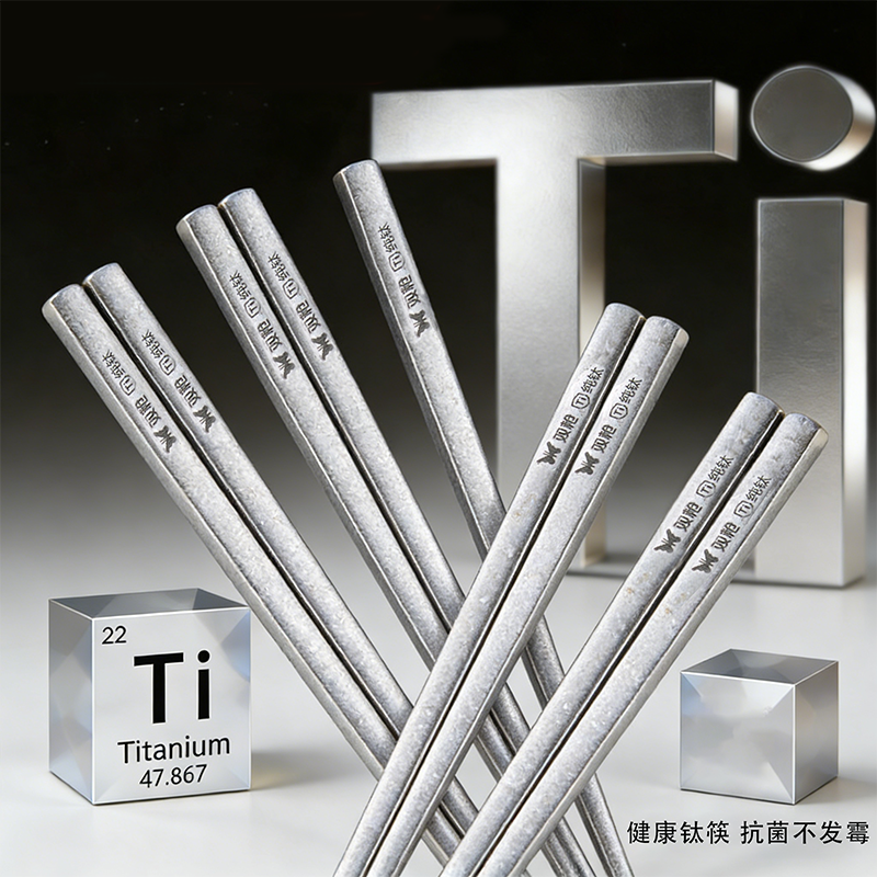 HZ 双枪纯钛筷子 高强度耐腐蚀 轻盈手感