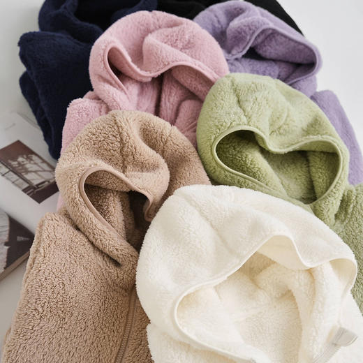 女士长绒摇粒绒保暖连帽外套 商品图4