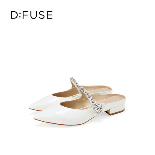 Dfuse迪芙斯2026春季新款尖头钻链半包头平跟穆勒拖鞋凉拖鞋舒适女鞋DFE1110025 商品图7