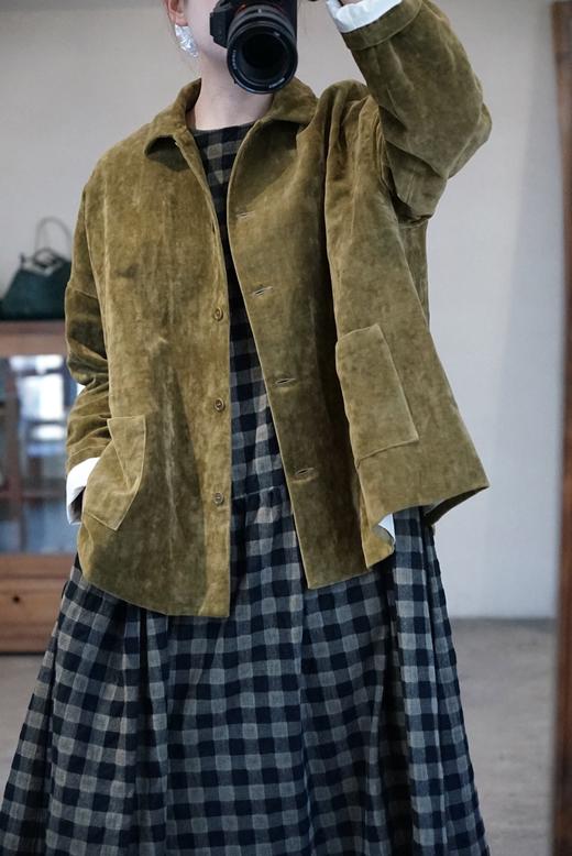 apuntob复古绿棉麻外套 商品图4