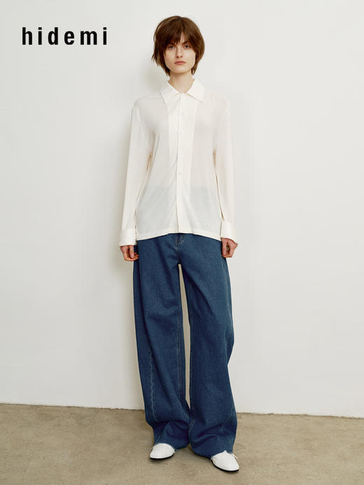 hidemi副线小h 香蕉裤Banana Pants系列宽松毛边茧型牛仔裤弯刀裤长裤 商品图11