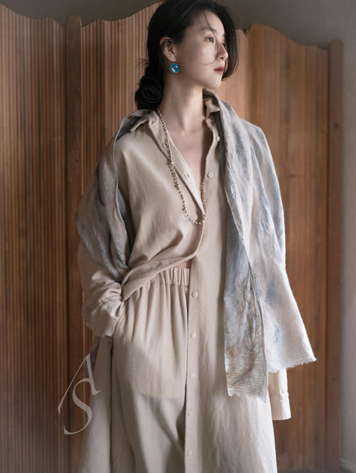 Casey Casey Orsan 米色羊绒茧型长衬衫 商品图4