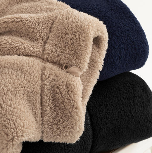 男士长绒摇粒绒保暖立领拉链夹克外套 商品图8