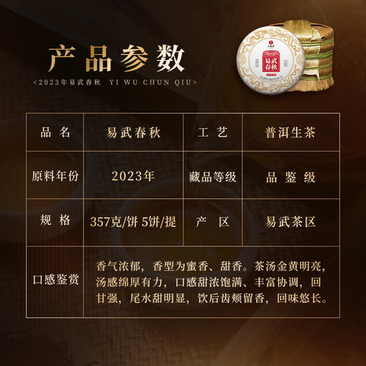 【易武春秋】【整提购】2023年易武春茶（70%）+2023年易武秋茶（20%）+易武陈料（10%）299元/提（5饼）357克/饼 商品图1