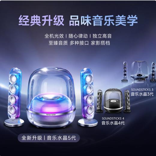 哈曼卡顿 音乐水晶五代 流光版 蓝牙音箱 电脑桌搭 居家艺术 家用音响 电竞游戏音箱 新年礼物推荐 商品图1