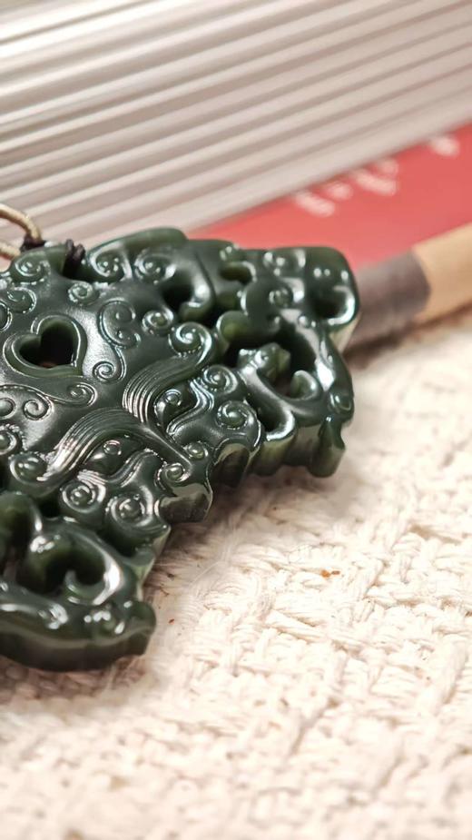 瑞·青玉兽面守护牌【嘉石2605】 商品图4