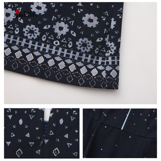 司歌弹力显瘦冬连衣裙拼毛织A901057X 商品图2