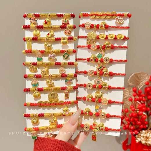 【精湛工艺与设计❗️红红火火好运连连】新中式本命年马年手链2026新年情侣礼物手绳红色手工编织手饰。jc 商品图0