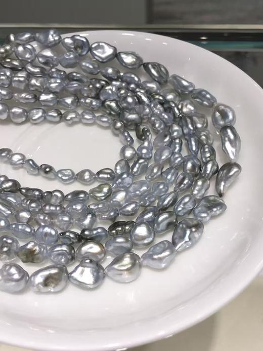 【私席真珠·新年盛宴】碎银子顶级keshi品质  珠光超亮 约43cm 配S925银扣子，孤品各1条 商品图1