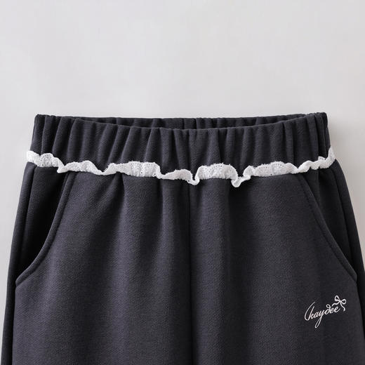 马克珍妮甜美休闲女童花边束脚卫裤2026年春装新款560198 商品图3